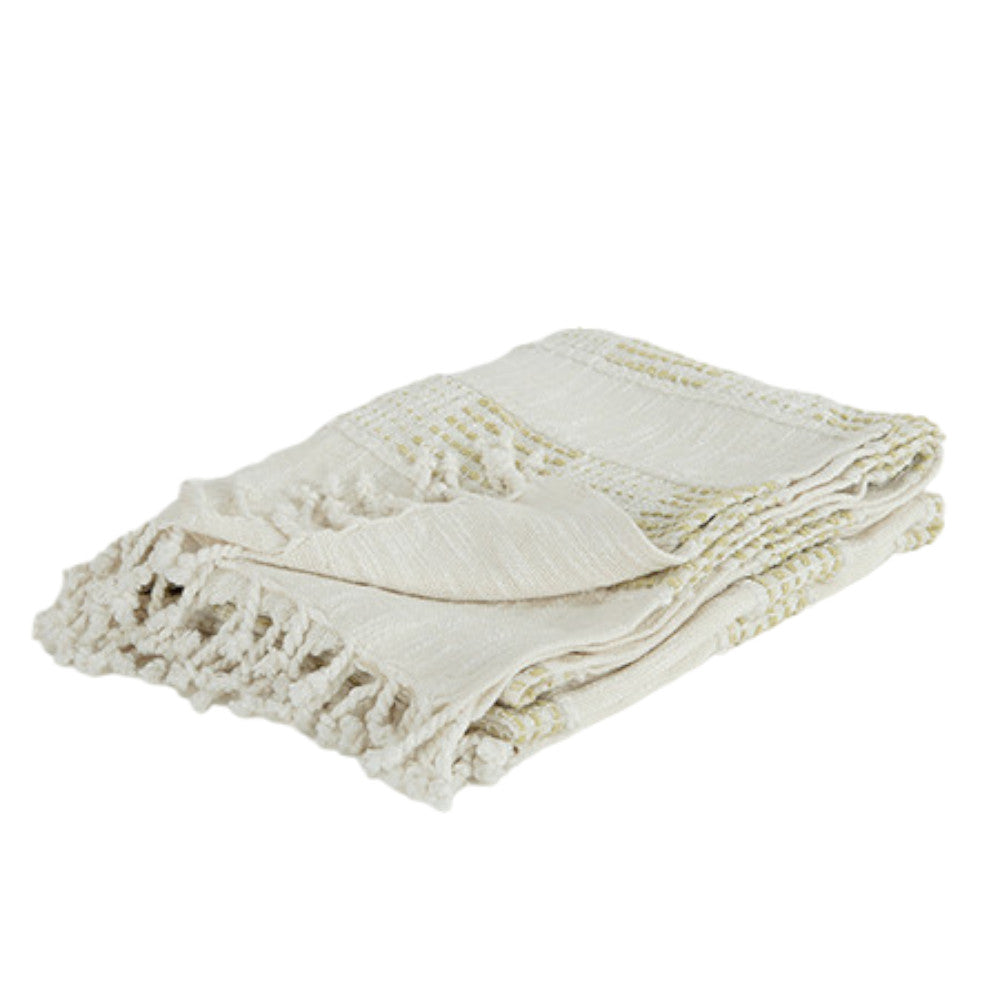 Natural Woven Cotton Throw Blanket