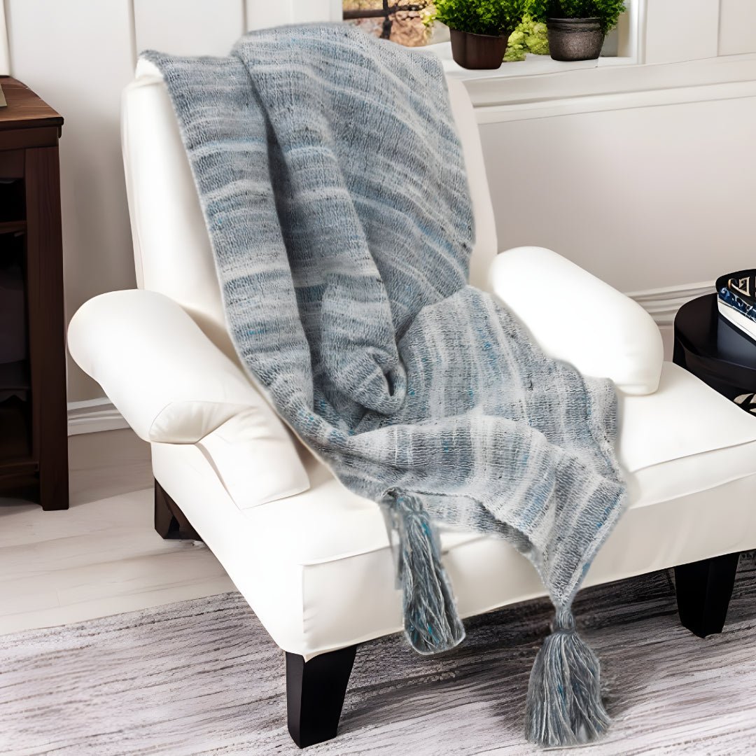 Blue and Black Woven 100% Poly Pet Throw Blanket