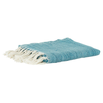 Teal Blue Woven 100% Poly Pet Throw Blanket