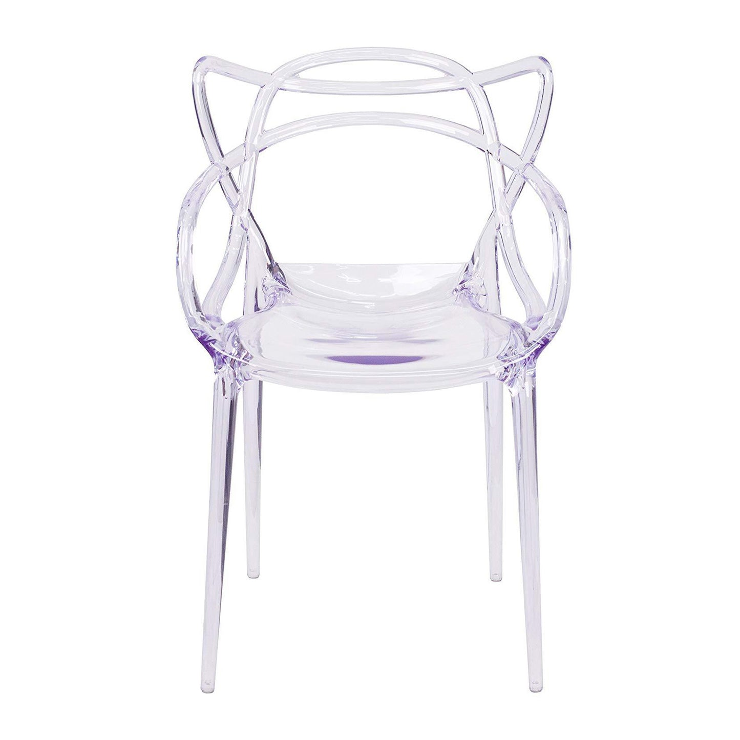 Clear Acrylic Open Back Dining Arm Chair