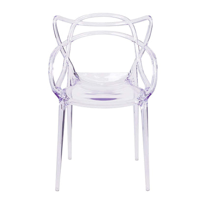 Clear Acrylic Open Back Dining Arm Chair