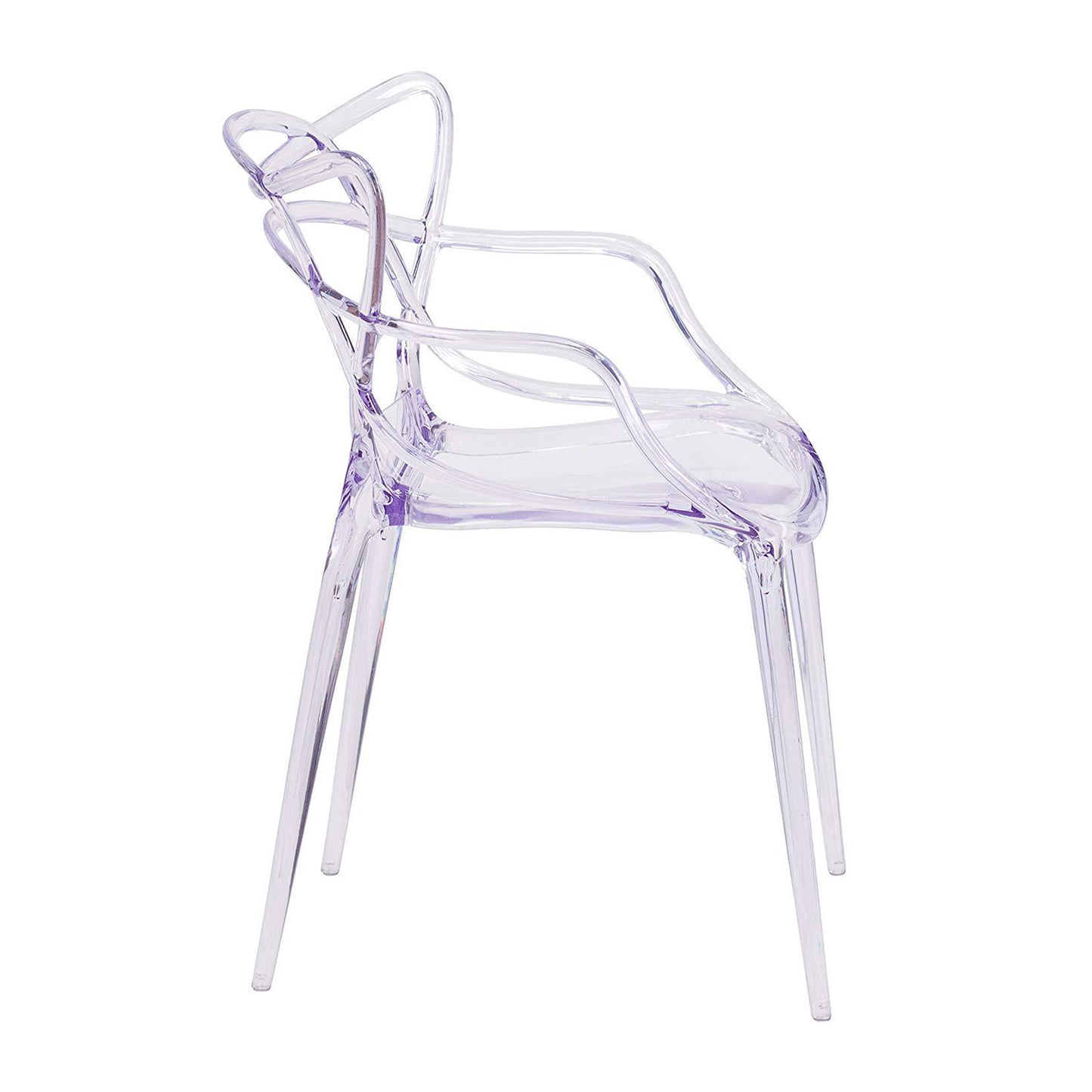 Clear Acrylic Open Back Dining Arm Chair