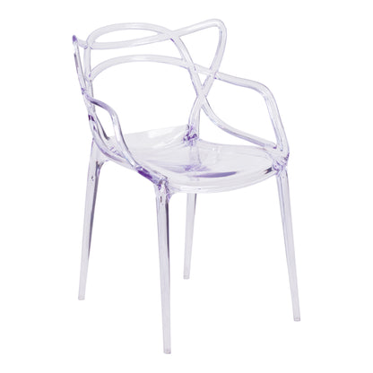 Clear Acrylic Open Back Dining Arm Chair