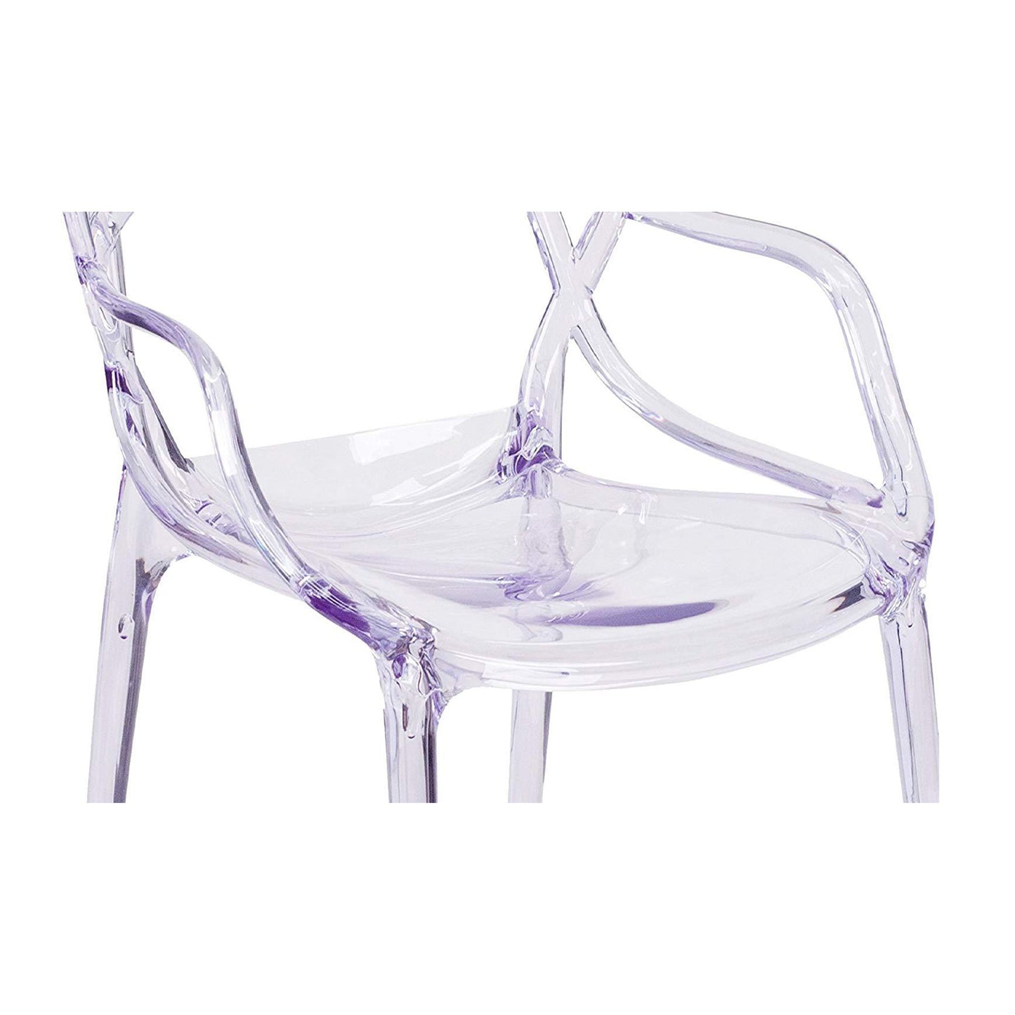 Clear Acrylic Open Back Dining Arm Chair