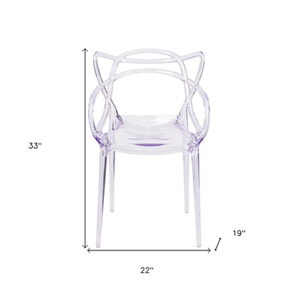 Clear Acrylic Open Back Dining Arm Chair