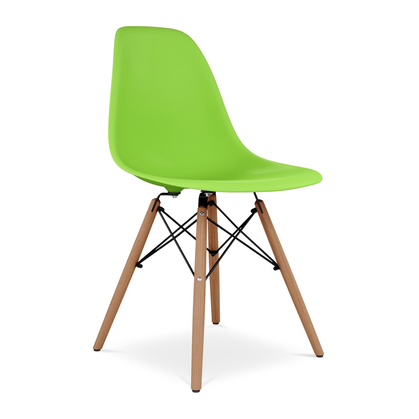 Green And Natural Heavy Duty Plastic And Wood Dining Side Chair