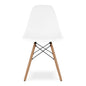 White And Natural Heavy Duty Plastic And Wood Dining Side Chair