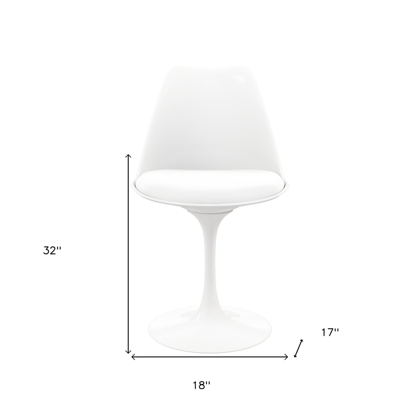 White Upholstered Faux Leather Dining Side Chair