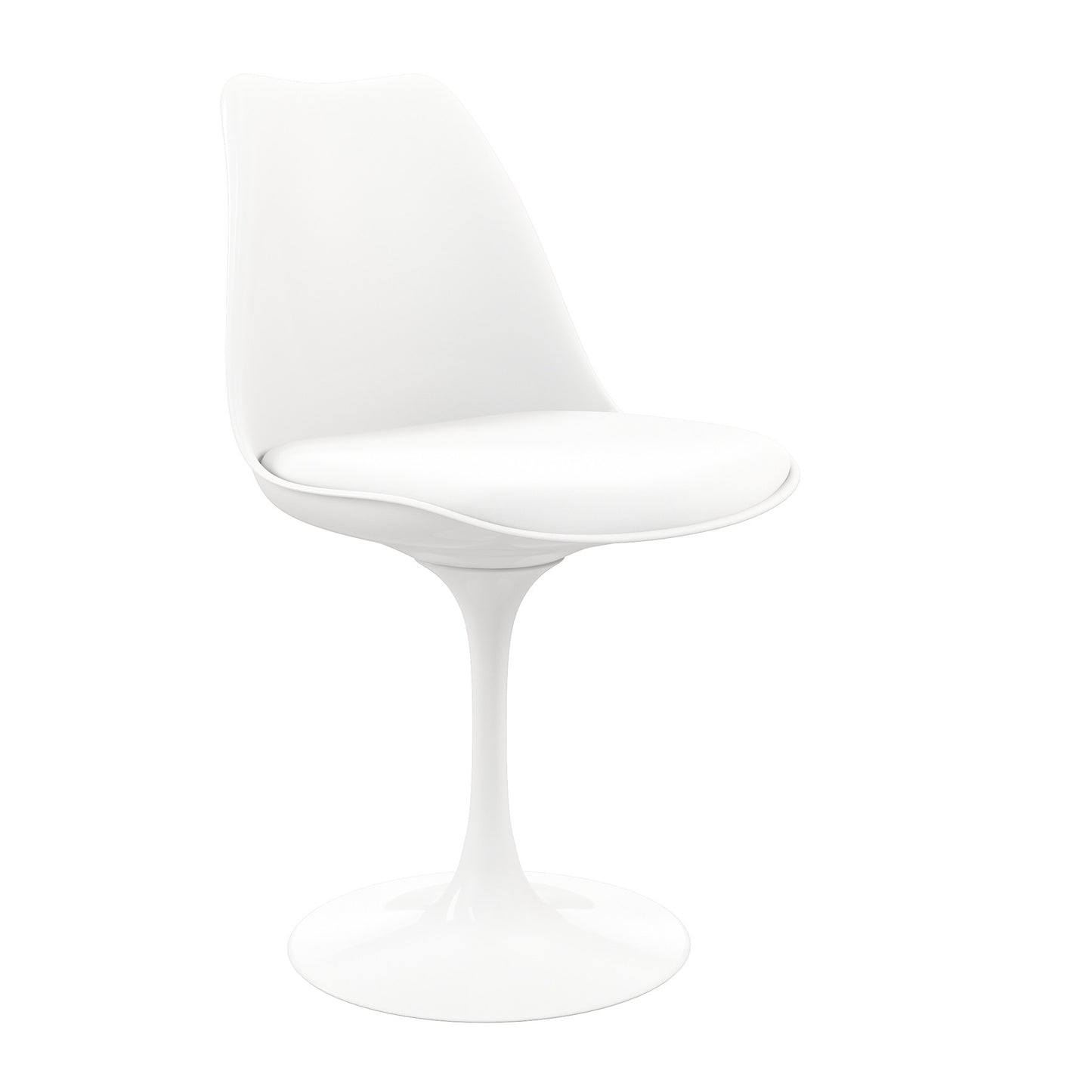 White Upholstered Faux Leather Dining Side Chair