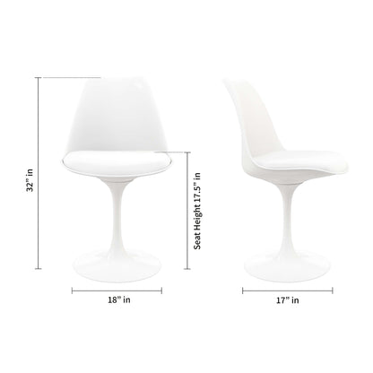 White Upholstered Faux Leather Dining Side Chair