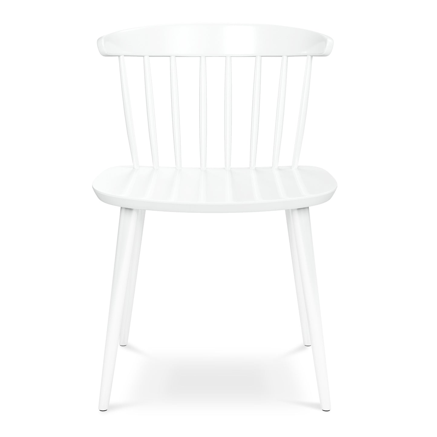 White Heavy Duty Plastic Slat Back Dining Side Chair