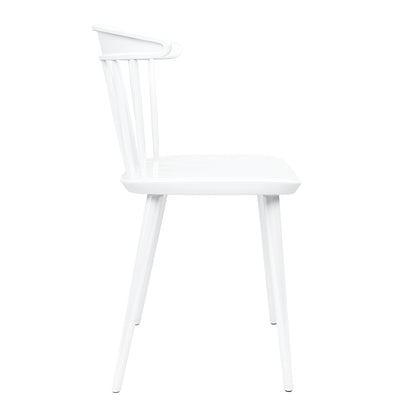 White Heavy Duty Plastic Slat Back Dining Side Chair