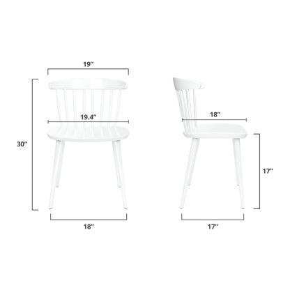 White Heavy Duty Plastic Slat Back Dining Side Chair