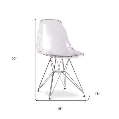 Clear And Silver Acrylic Dining Side Chair