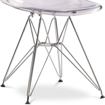 Clear And Silver Acrylic Dining Side Chair