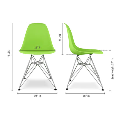 Green And Silver Acrylic Dining Side Chair