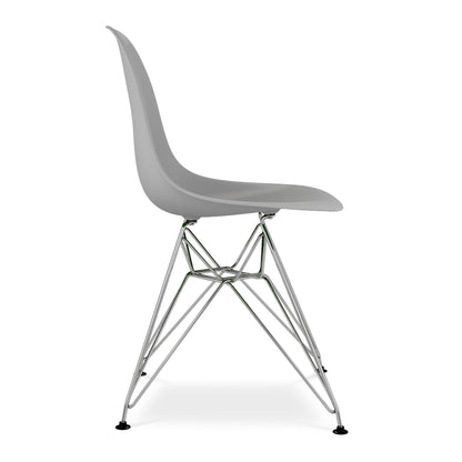 Gray And Silver Acrylic Dining Side Chair