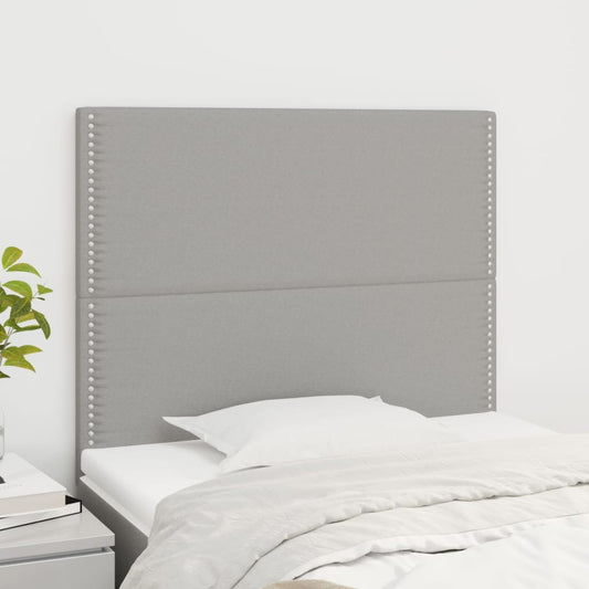 Headboards 2 pcs Light Gray 39.4"x2"x30.7"/34.6" Fabric