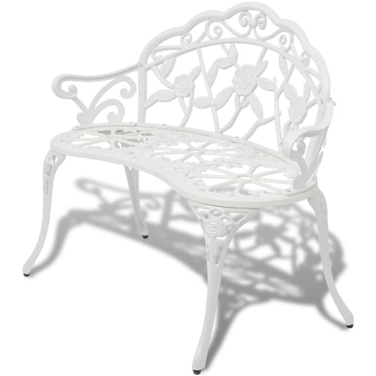 Patio Bench 39.4" Cast Aluminum White