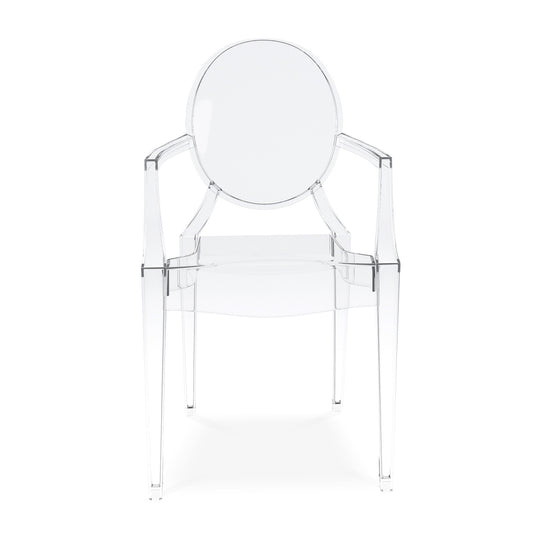 Clear Acrylic King Louis Back Dining Arm Chair