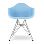 Light Blue And Silver Heavy Duty Plastic Dining Arm Chair