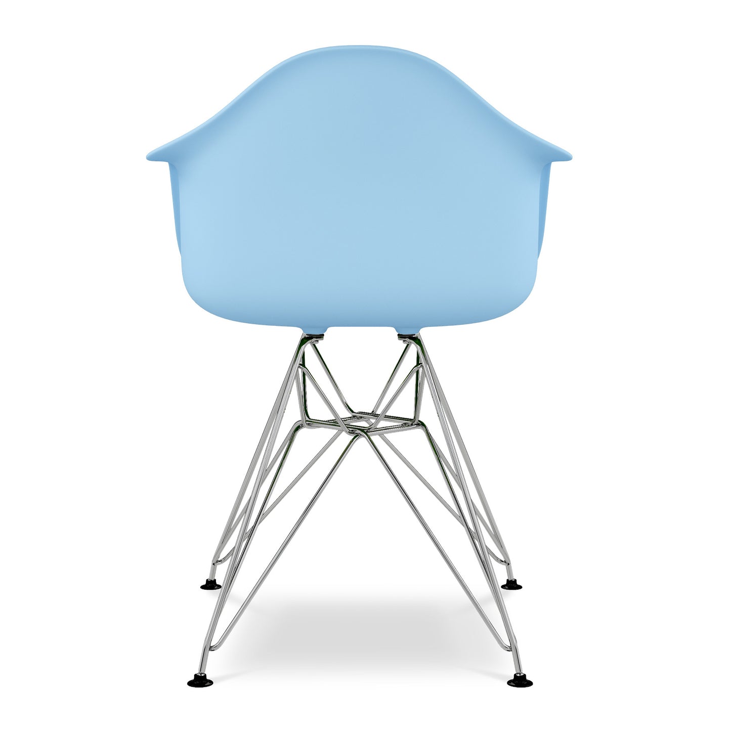 Light Blue And Silver Heavy Duty Plastic Dining Arm Chair