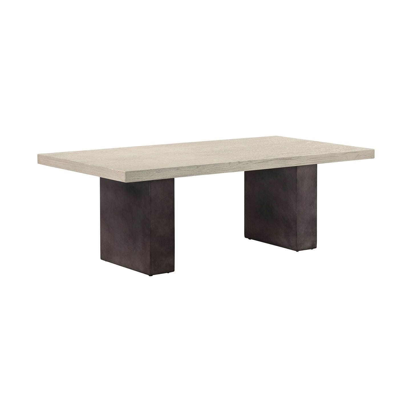 24" Gray And Dark Gray Solid Wood And Concrete Coffee Table