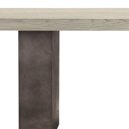 24" Gray And Dark Gray Solid Wood And Concrete Coffee Table