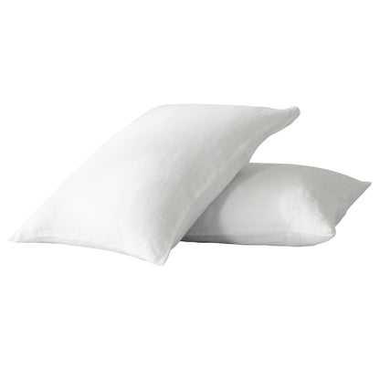 Set of Two Ivory Linen Pillowcases