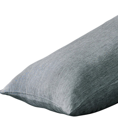 Set of Two Slate Gray Linen Pillowcases