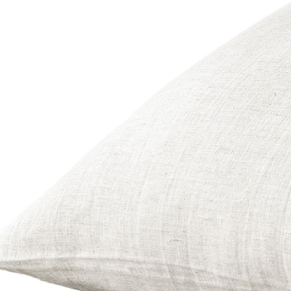 Set of Two Ivory Linen Pillowcases