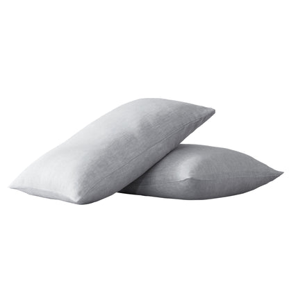 Set of Two Ivory Linen Pillowcases