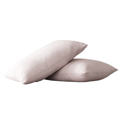 Set of Two Ivory Linen Pillowcases