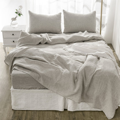 Four Piece Ivory Linen Sheet Set