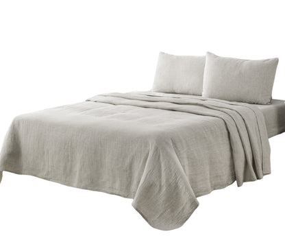 Four Piece Ivory Linen Sheet Set