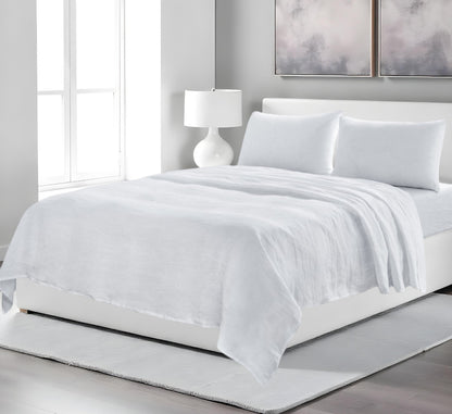 Four Piece Ivory Linen Sheet Set