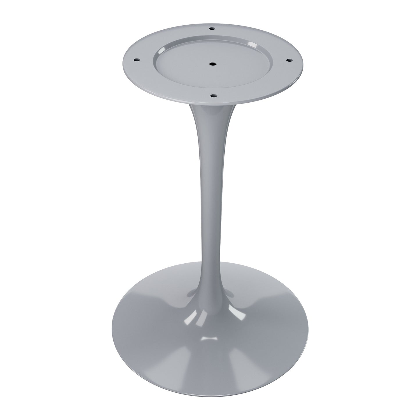 40" White And Gray Rounded Marble And Metal Pedestal Base Dining Table