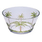 Clear and Green Four Piece Palm Tree Acrylic Service For Four Bowl Set