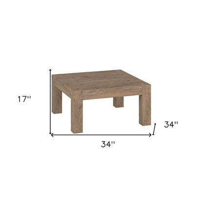 34" Gray Square Coffee Table