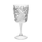 Set of Four Clear Paisley Acrylic Stemmed All Purpose Wine Glass