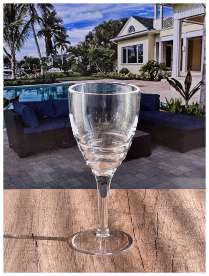 Set of Four Clear Swirl Acrylic Stemmed All Purpose Wine Glass