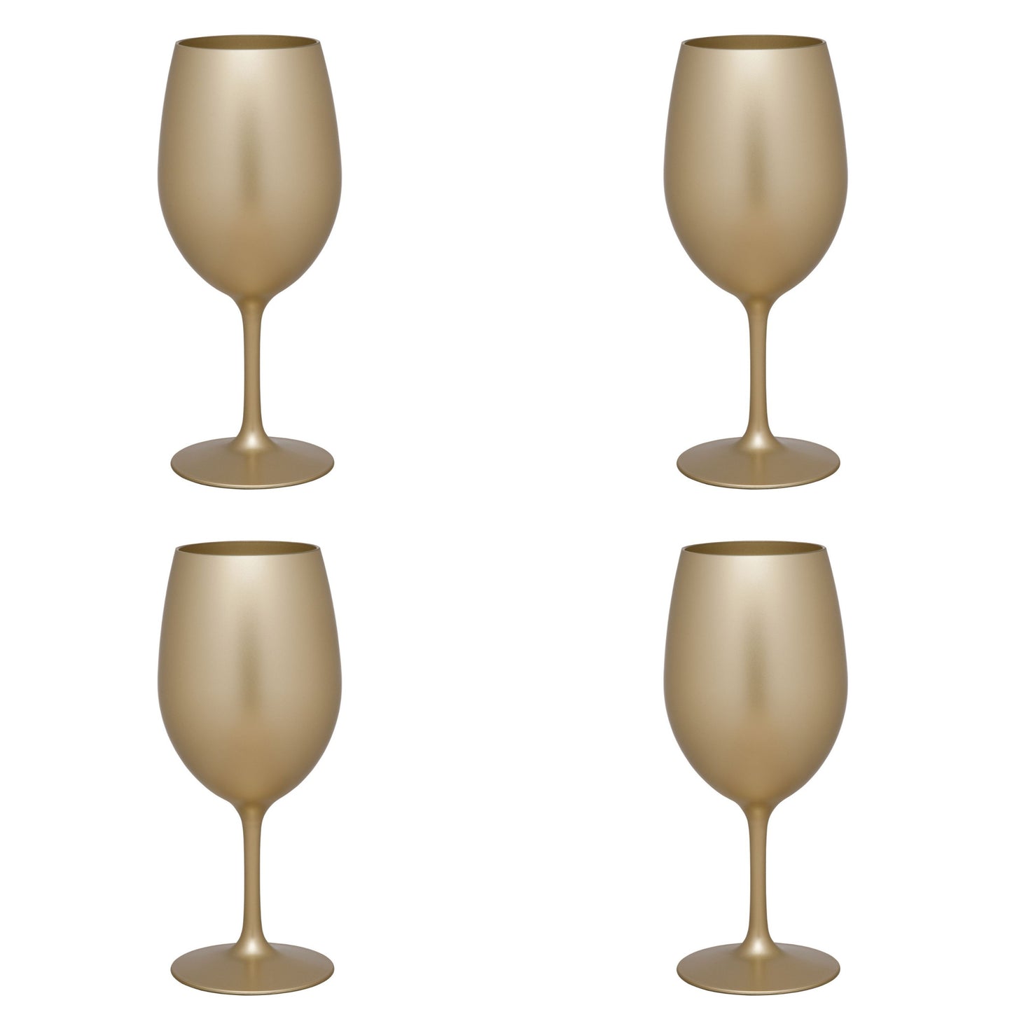 Set of Four Gold Acrylic Stemmed All Purpose Wine Glass