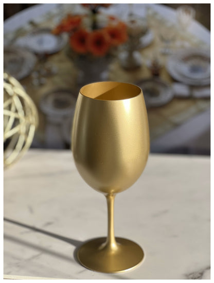 Set of Four Gold Acrylic Stemmed All Purpose Wine Glass