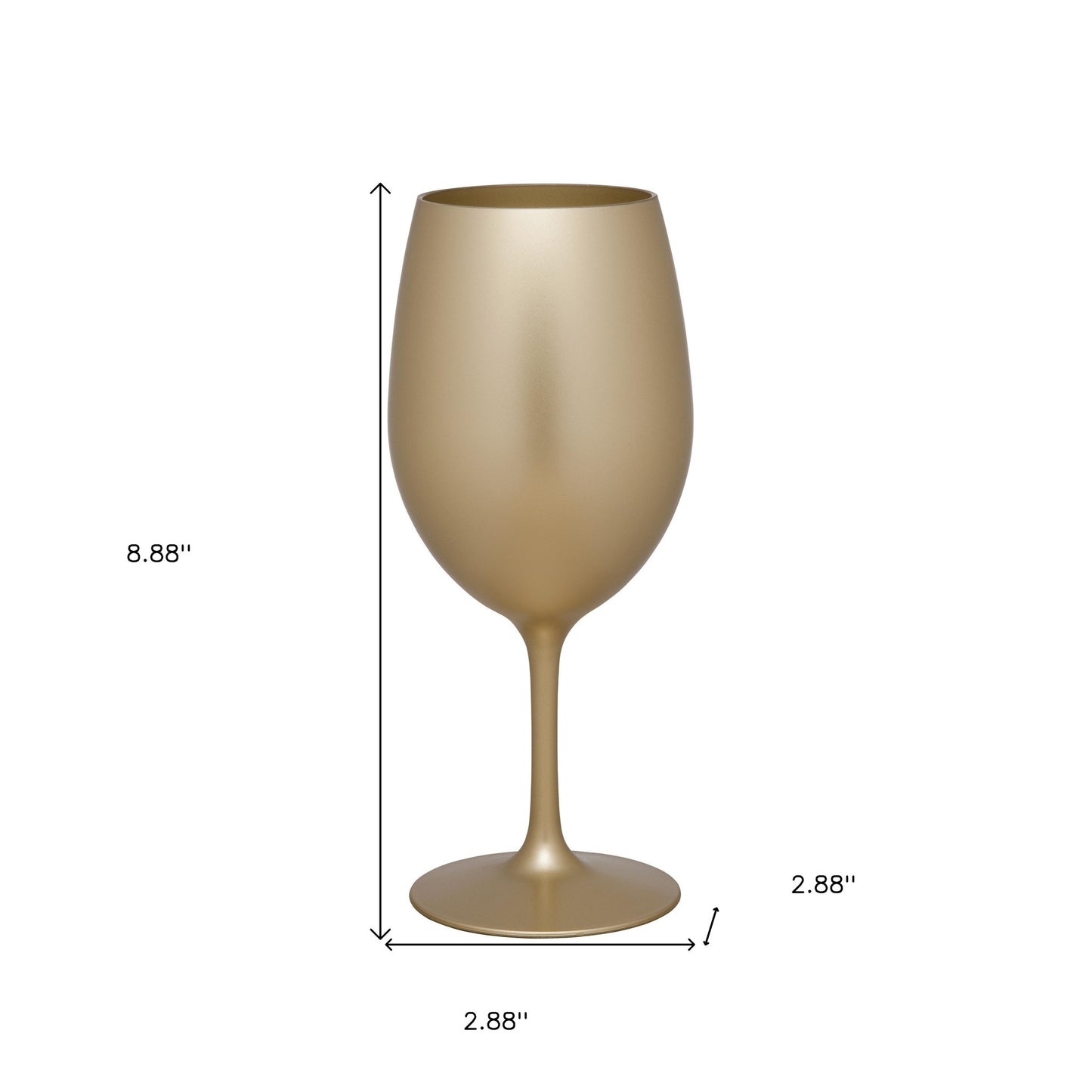 Set of Four Gold Acrylic Stemmed All Purpose Wine Glass