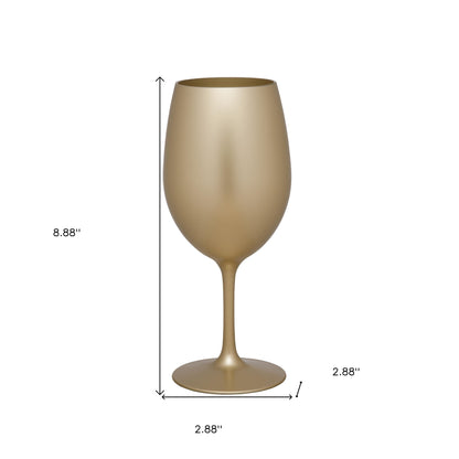 Set of Four Gold Acrylic Stemmed All Purpose Wine Glass