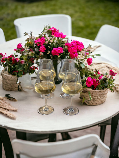 Set of Four Clear Tritan Plastic Stemmed All Purpose Wine Glasses