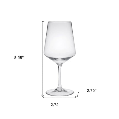 Set of Four Clear Tritan Plastic Stemmed All Purpose Wine Glasses