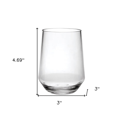 Set of Four Clear Tritan Plastic Stemless All Purpose Tumbler Wine Glasses