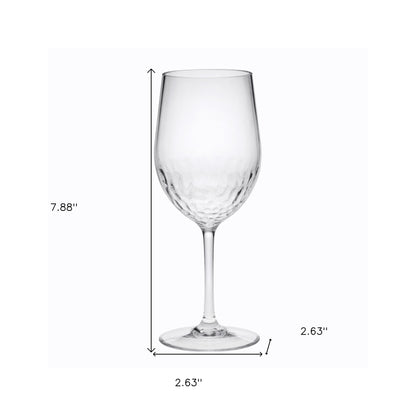 Set of Four Clear Tritan Plastic Stemmed All Purpose Wine Glass