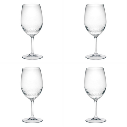 Set of Four Clear Tritan Plastic Stemmed All Purpose Wine Glass